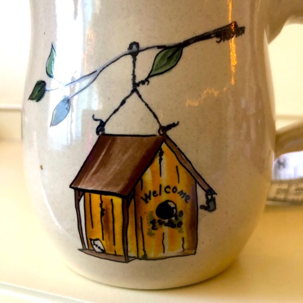 Yesteryears pottery Birds House Coffee/Tea Mug
